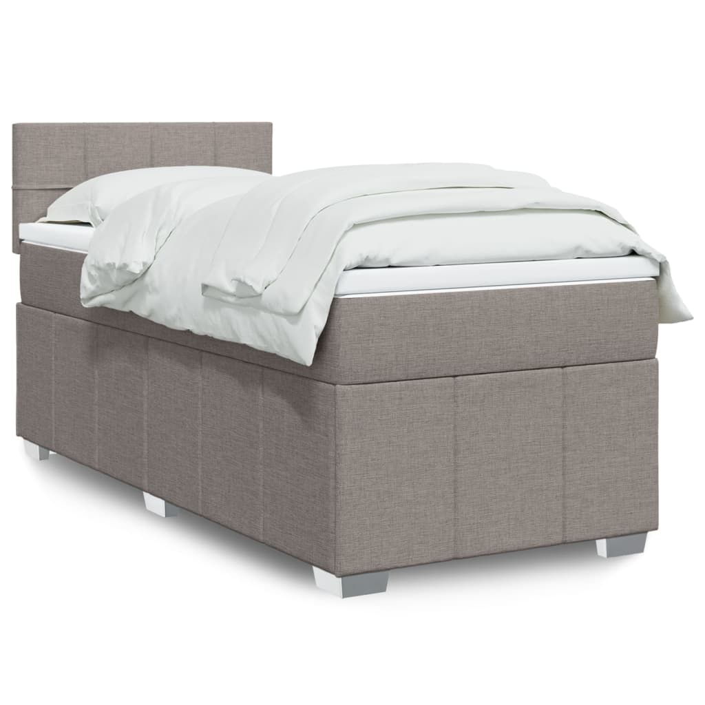 Boxspringbett mit Matratze Taupe 100x200 cm Stoff