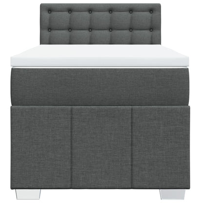 Boxspringbett mit Matratze Dunkelgrau 100x200 cm Stoff
