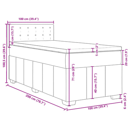 Boxspringbett mit Matratze Schwarz 100x200 cm Stoff