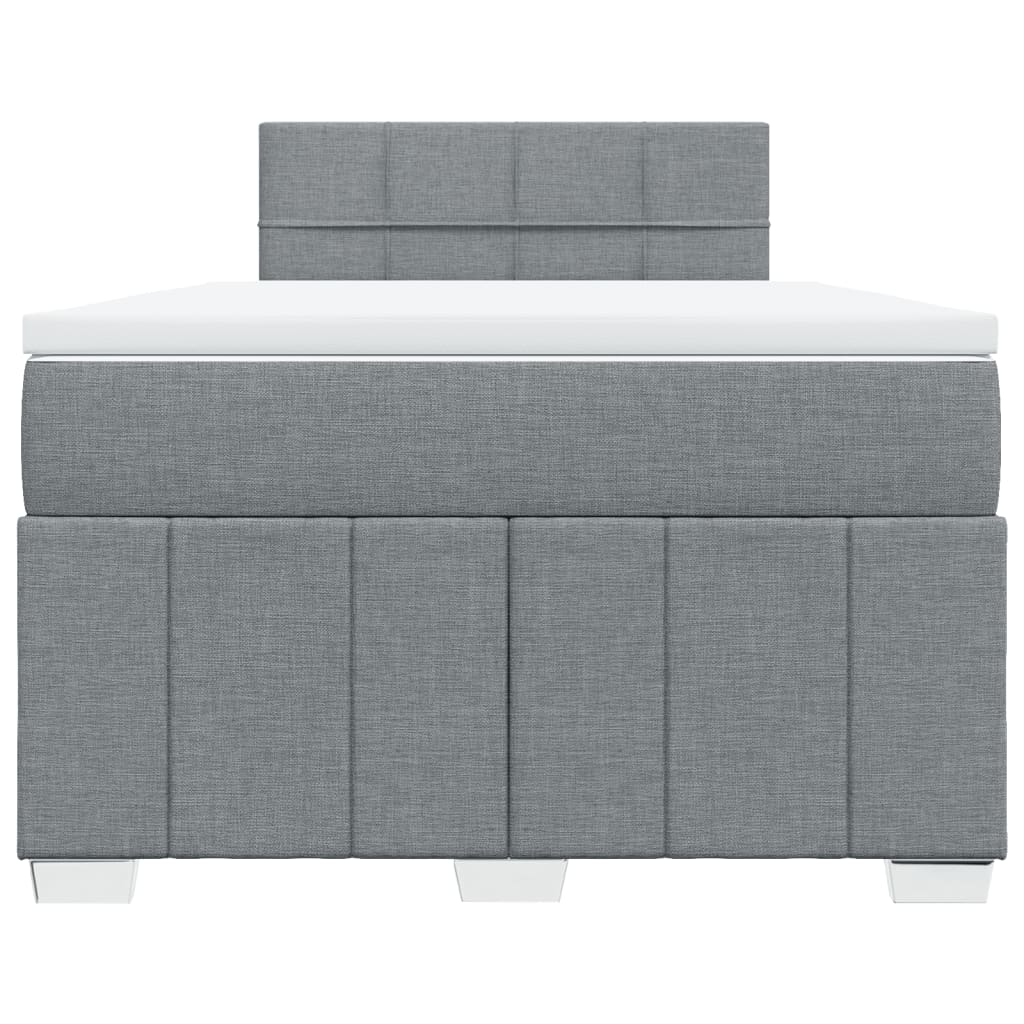 Boxspringbett mit Matratze Hellgrau 120x190 cm Stoff
