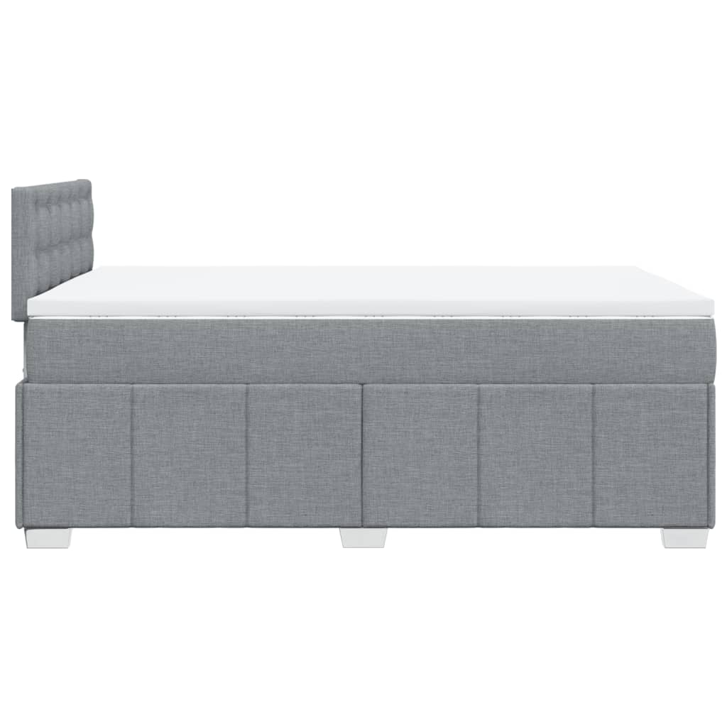Boxspringbett mit Matratze Hellgrau 120x190 cm Stoff