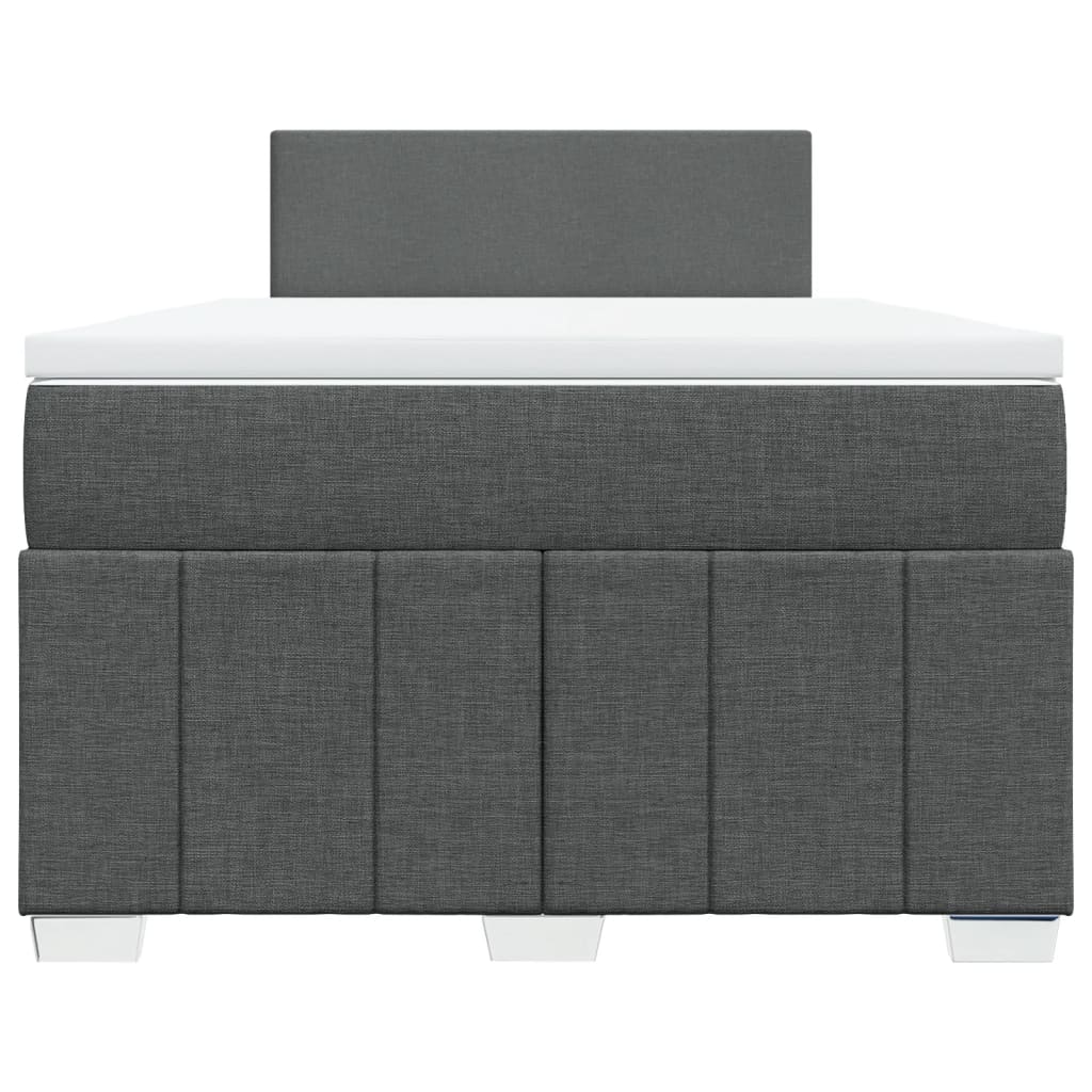 Box spring bed with mattress dark grey 120x200 cm fabric