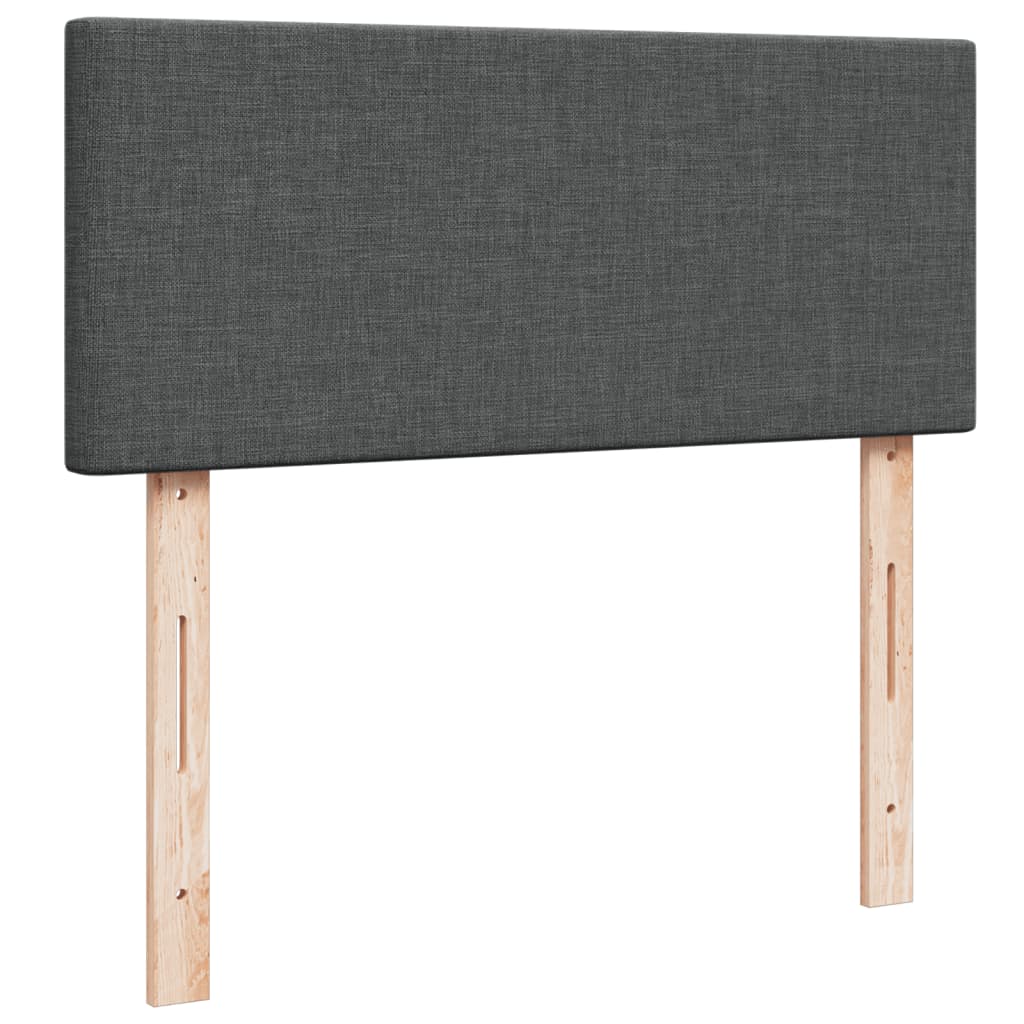 Box spring bed with mattress dark grey 120x200 cm fabric