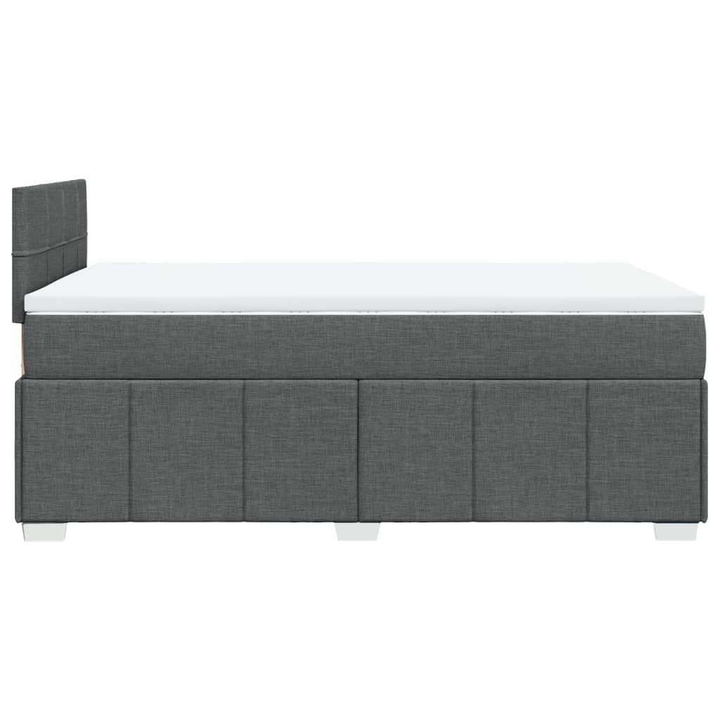 Box spring bed with mattress dark grey 120x200 cm fabric