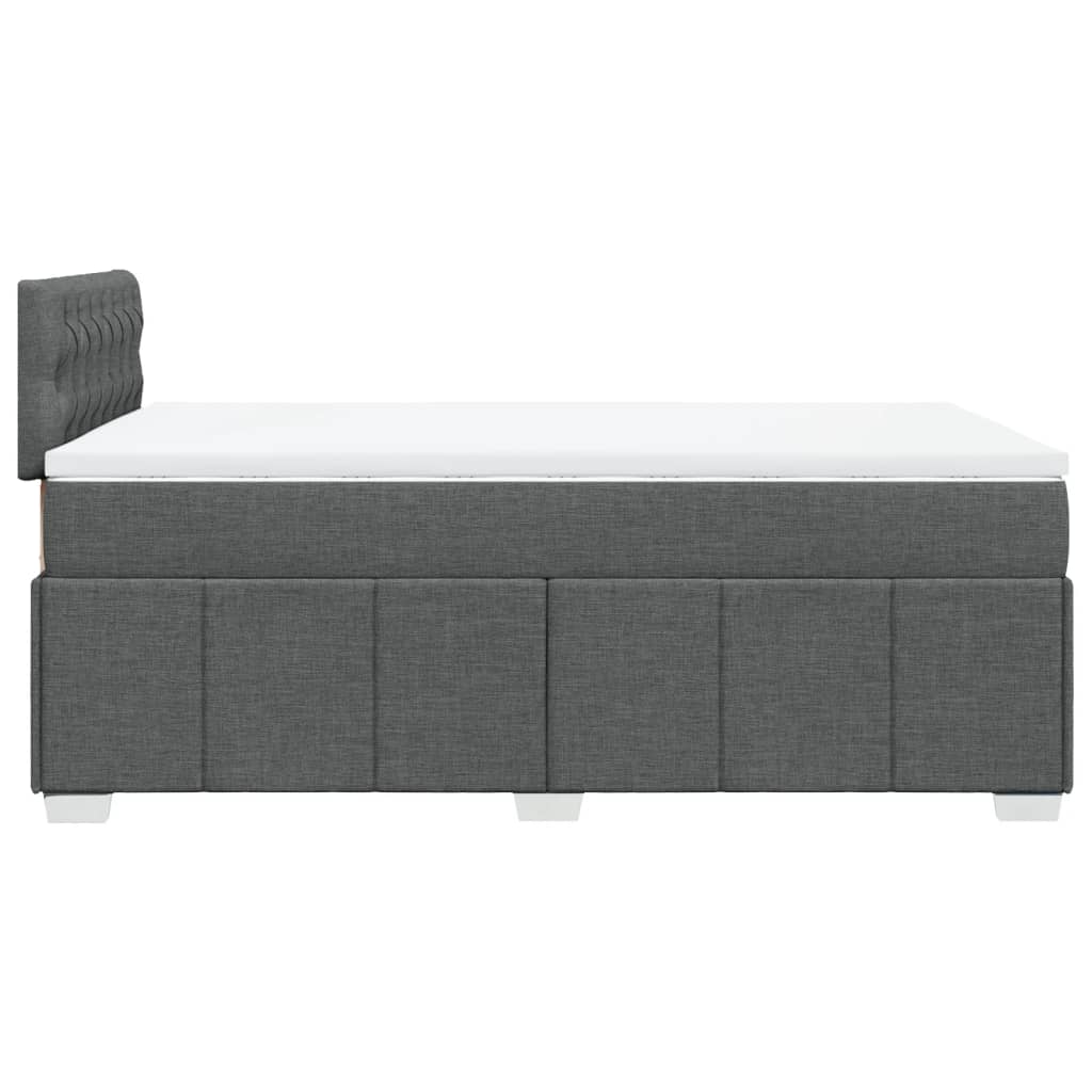 Box spring bed with mattress dark grey 120x200 cm fabric