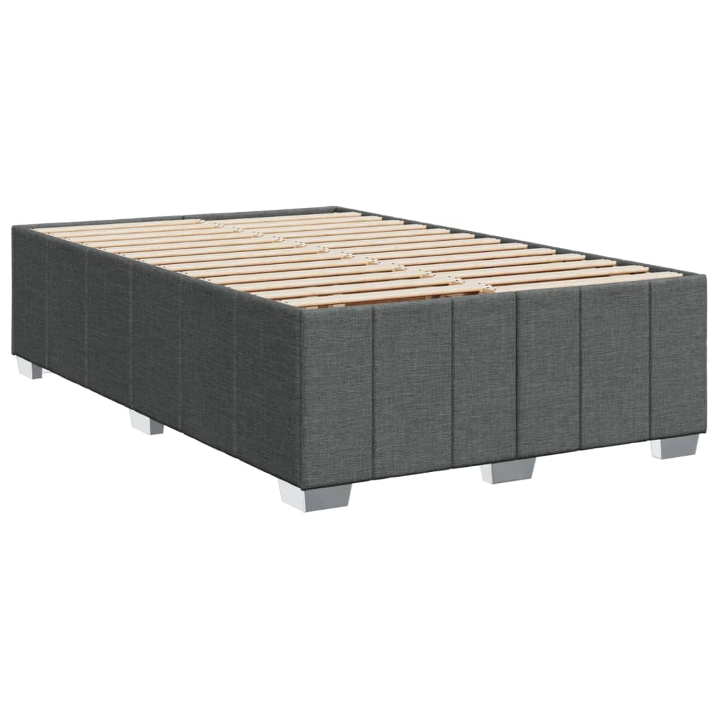 Box spring bed with mattress dark grey 120x200 cm fabric