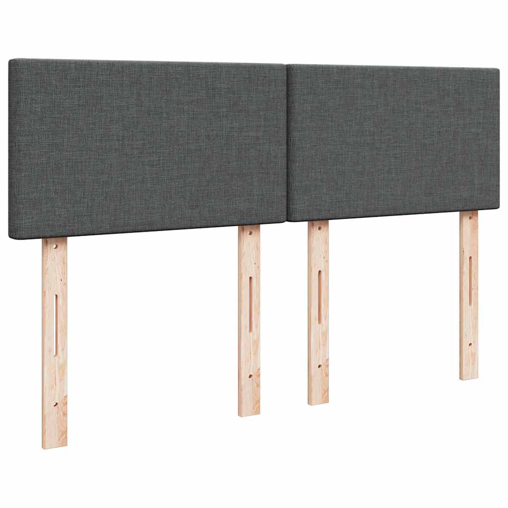 Boxspringbett mit Matratze Dunkelgrau 140x190 cm Stoff