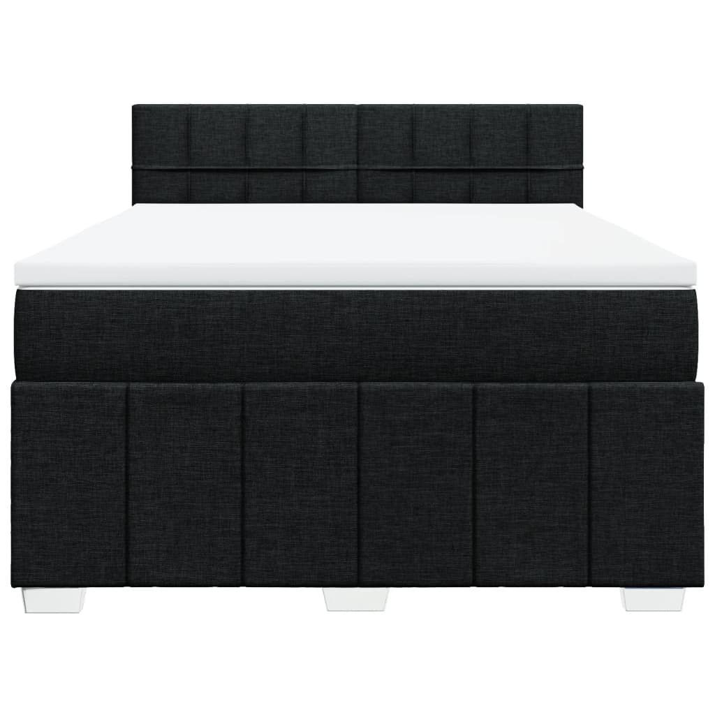 Boxspringbett mit Matratze Schwarz 140x190 cm Stoff
