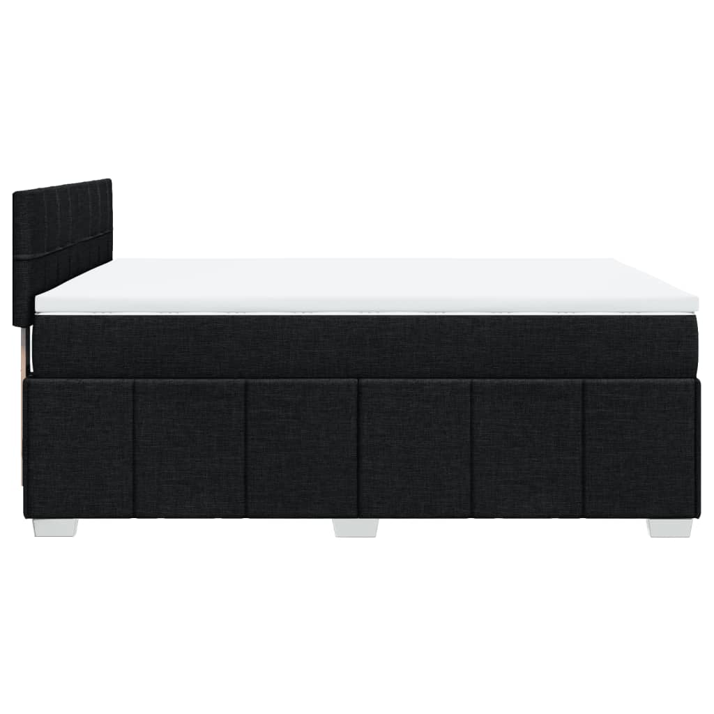 Boxspringbett mit Matratze Schwarz 140x190 cm Stoff
