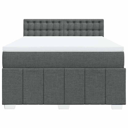 Boxspringbett mit Matratze Dunkelgrau 140x190 cm Stoff