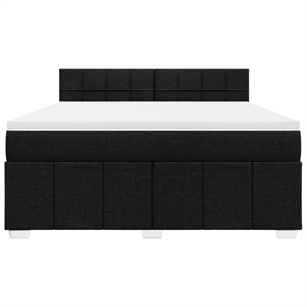 Boxspringbett mit Matratze Schwarz 180x200 cm Stoff