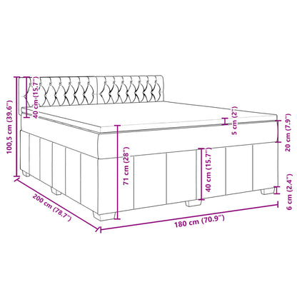 Boxspringbett mit Matratze Dunkelgrau 180x200 cm Stoff