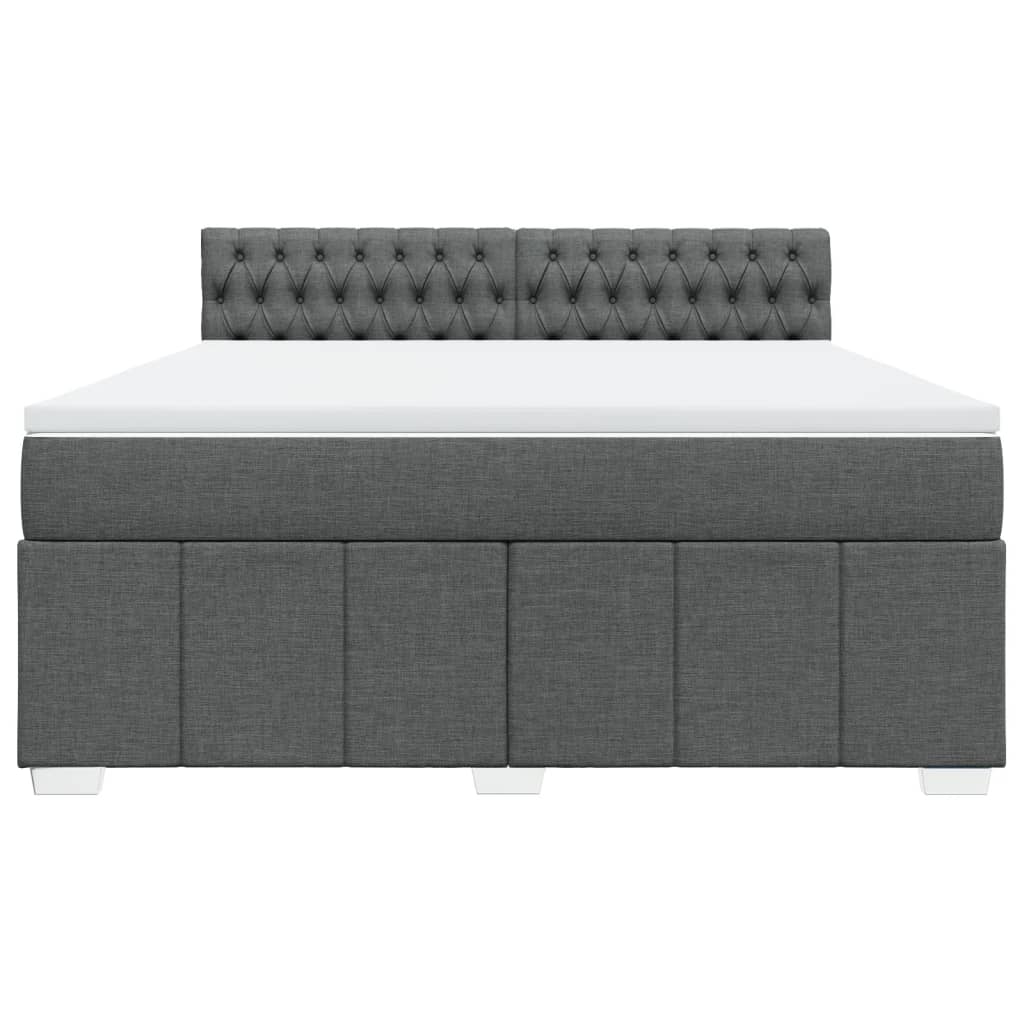 Boxspringbett mit Matratze Dunkelgrau 180x200 cm Stoff