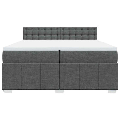 Boxspringbett mit Matratze Dunkelgrau 200x200 cm Stoff