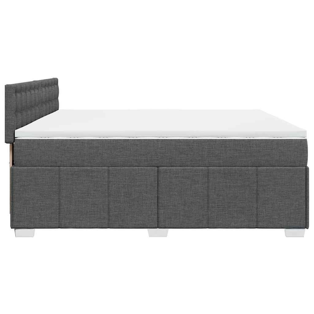 Boxspringbett mit Matratze Dunkelgrau 200x200 cm Stoff