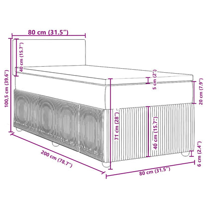 Boxspringbett mit Matratze Dunkelgrau 80x200 cm Stoff