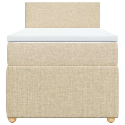 Boxspringbett mit Matratze Creme 80x200 cm Stoff