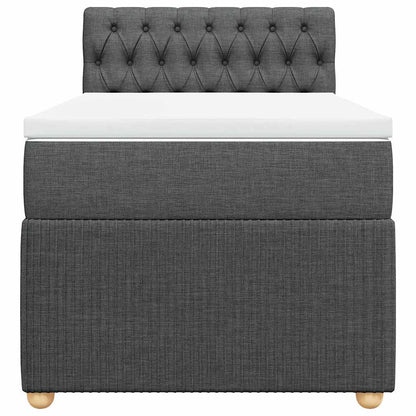 Boxspringbett mit Matratze Dunkelgrau 80x200 cm Stoff