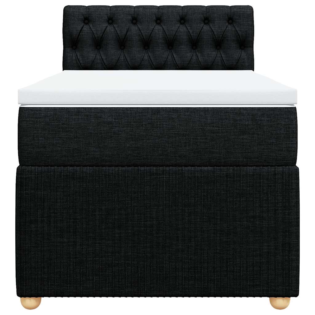 Boxspringbett mit Matratze Schwarz 80x200 cm Stoff