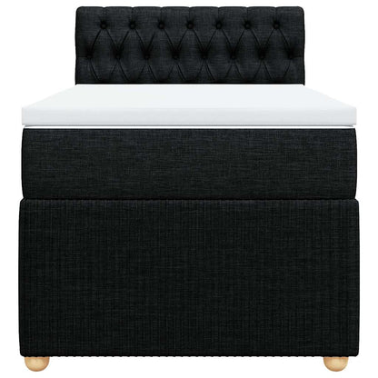 Boxspringbett mit Matratze Schwarz 80x200 cm Stoff