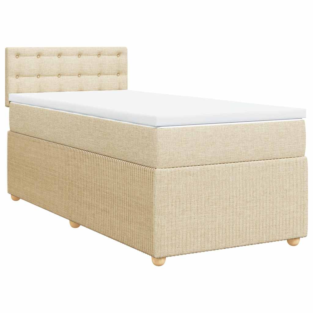 Boxspringbett mit Matratze Creme 80x200 cm Stoff