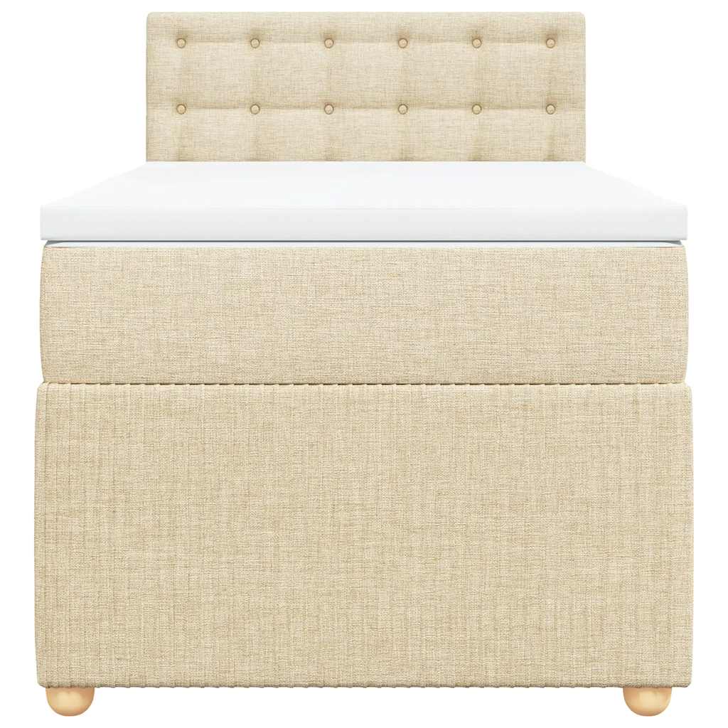 Boxspringbett mit Matratze Creme 80x200 cm Stoff