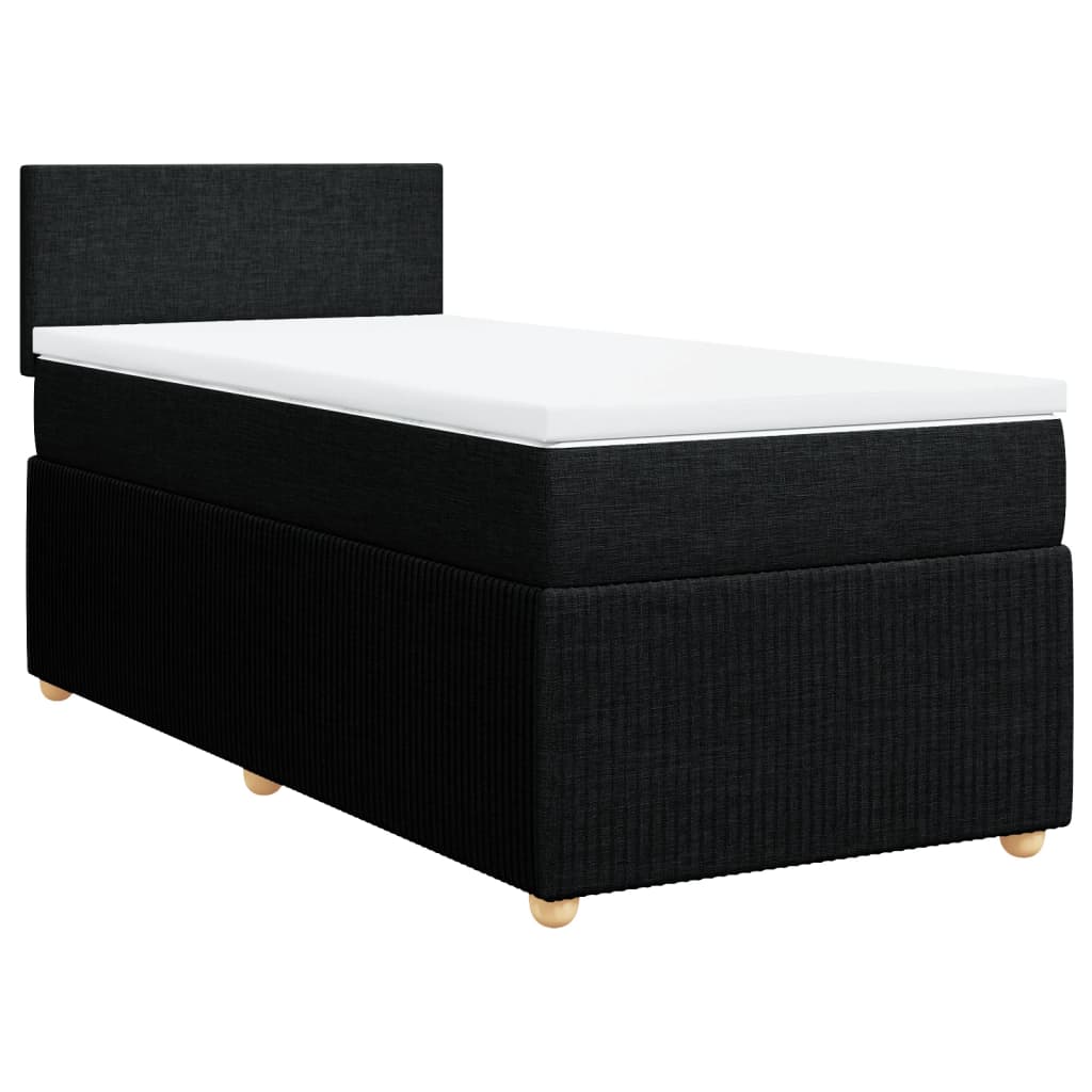 Boxspringbett mit Matratze Schwarz 90x190 cm Stoff