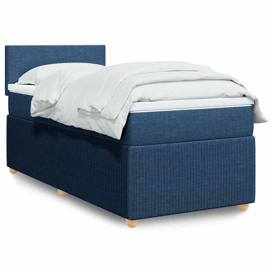 Boxspringbett mit Matratze Blau 90x190 cm Stoff