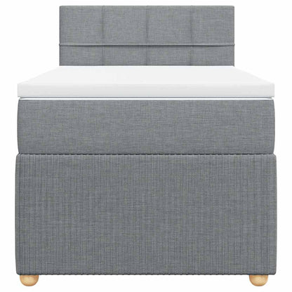 Boxspringbett mit Matratze Hellgrau 90x190 cm Stoff