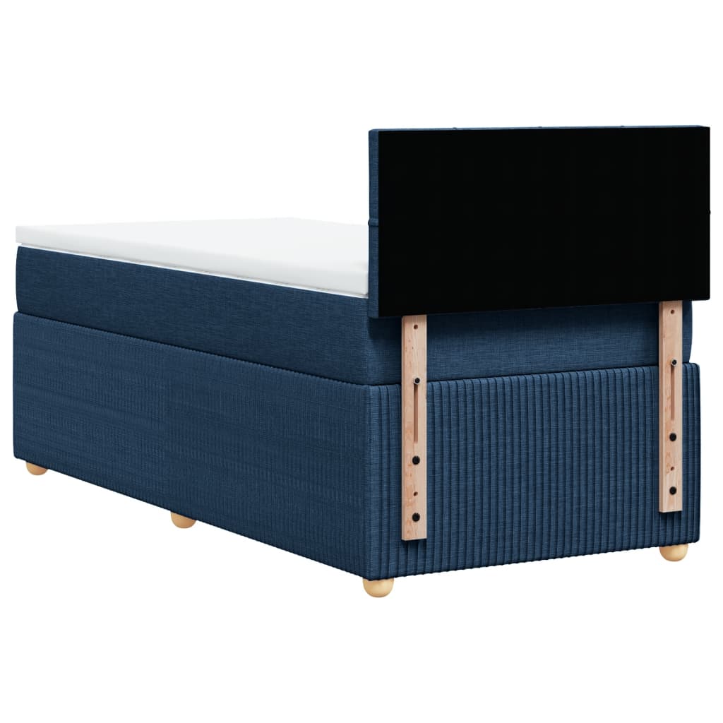 Boxspringbett mit Matratze Blau 90x190 cm Stoff