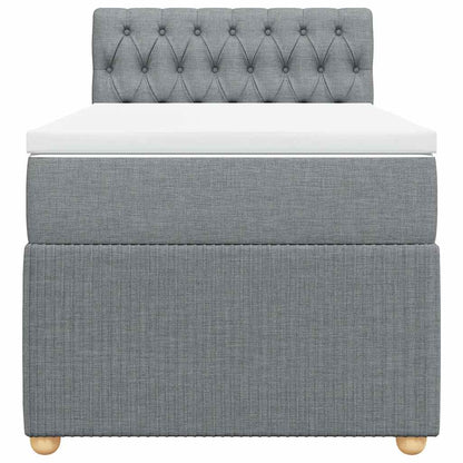 Boxspringbett mit Matratze Hellgrau 90x190 cm Stoff