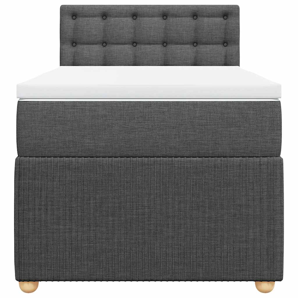 Boxspringbett mit Matratze Dunkelgrau 90x190 cm Stoff