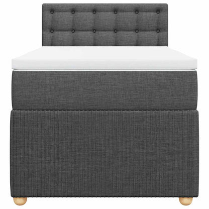 Boxspringbett mit Matratze Dunkelgrau 90x190 cm Stoff