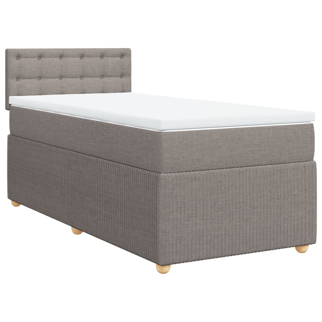 Boxspringbett mit Matratze Taupe 90x190 cm Stoff