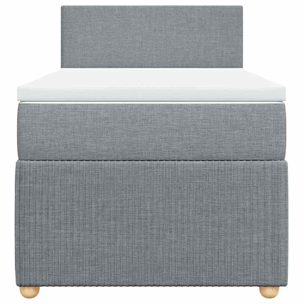 Boxspringbett mit Matratze Hellgrau 90x200 cm Stoff