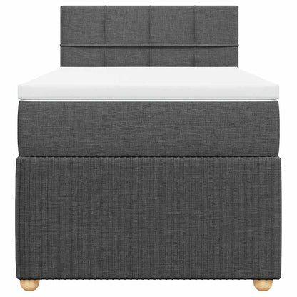 Boxspringbett mit Matratze Dunkelgrau 90x200 cm Stoff