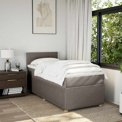 Boxspringbett mit Matratze Taupe 90x200 cm Stoff