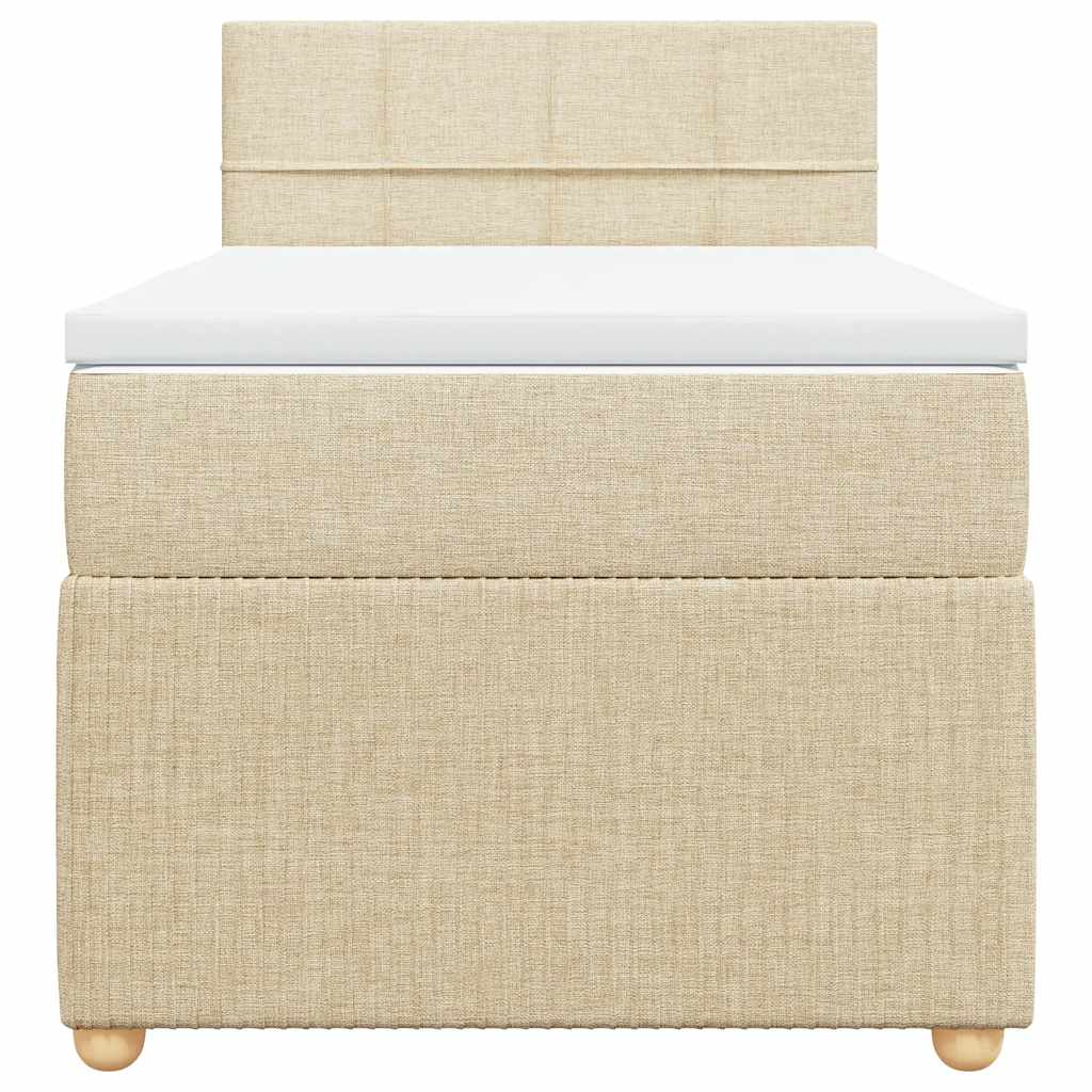 Boxspringbett mit Matratze Creme 90x200 cm Stoff