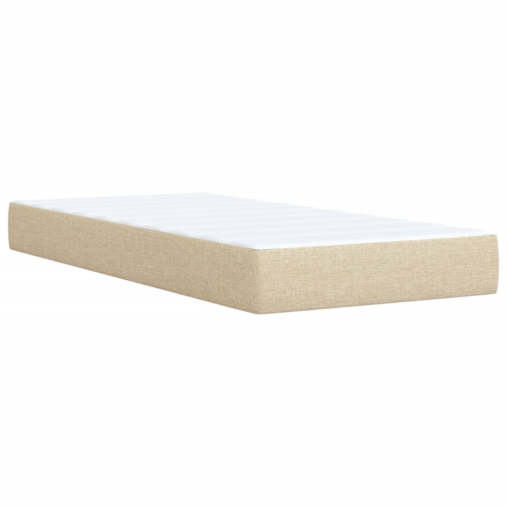 Boxspringbett mit Matratze Creme 90x200 cm Stoff