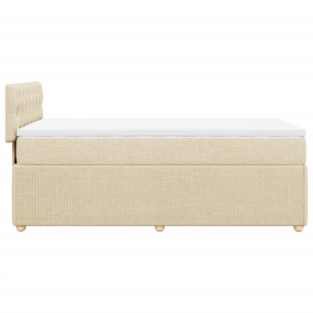 Boxspringbett mit Matratze Creme 90x200 cm Stoff