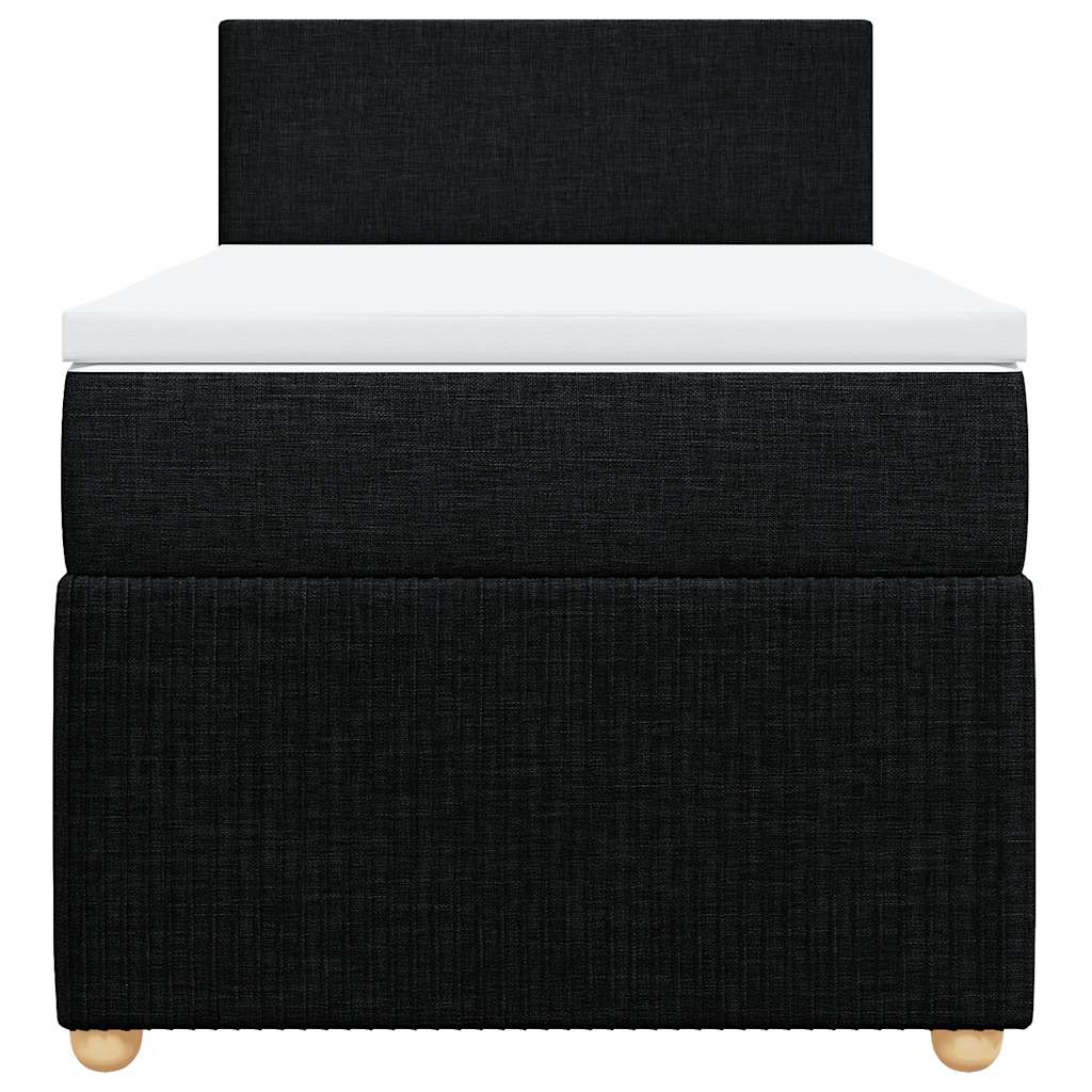 Boxspringbett mit Matratze Schwarz 100x200 cm Stoff