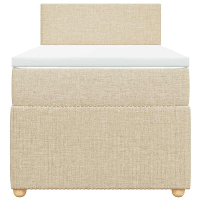 Boxspringbett mit Matratze Creme 100x200 cm Stoff