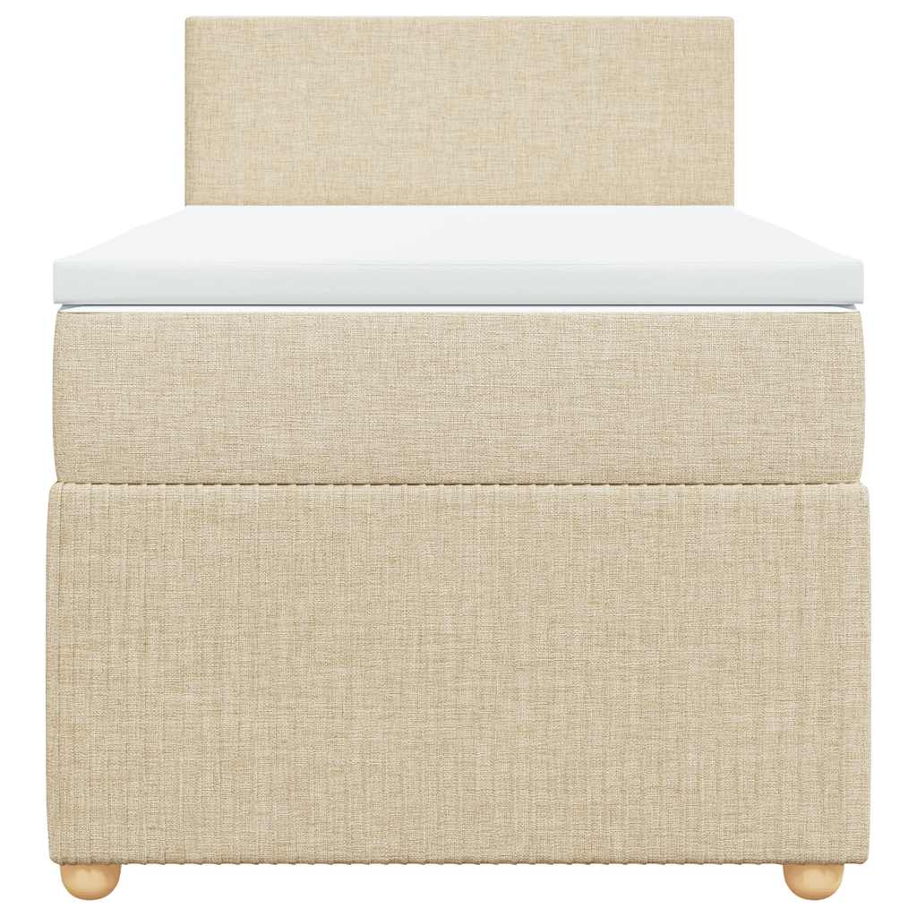 Boxspringbett mit Matratze Creme 100x200 cm Stoff