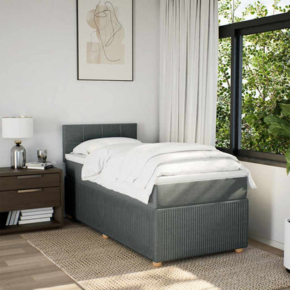 Boxspringbett mit Matratze Dunkelgrau 100x200 cm Stoff