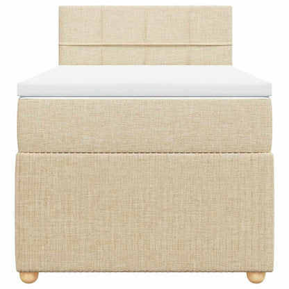 Boxspringbett mit Matratze Creme 100x200 cm Stoff