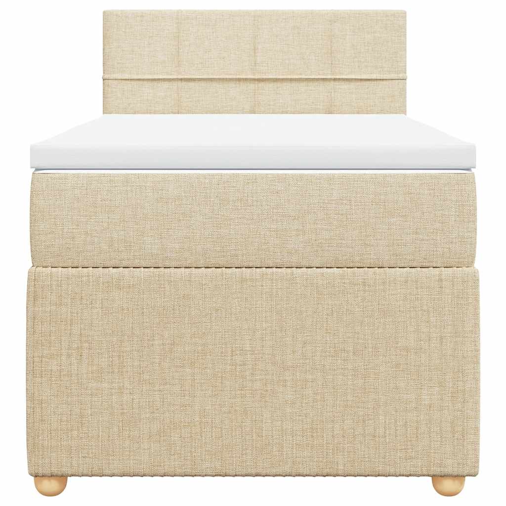 Boxspringbett mit Matratze Creme 100x200 cm Stoff