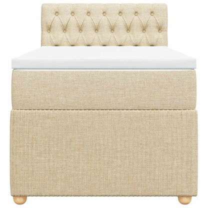 Boxspringbett mit Matratze Creme 100x200 cm Stoff