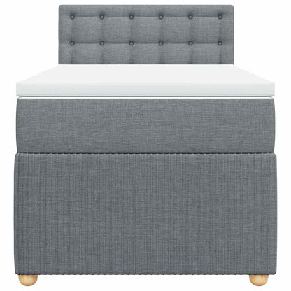 Boxspringbett mit Matratze Hellgrau 100x200 cm Stoff