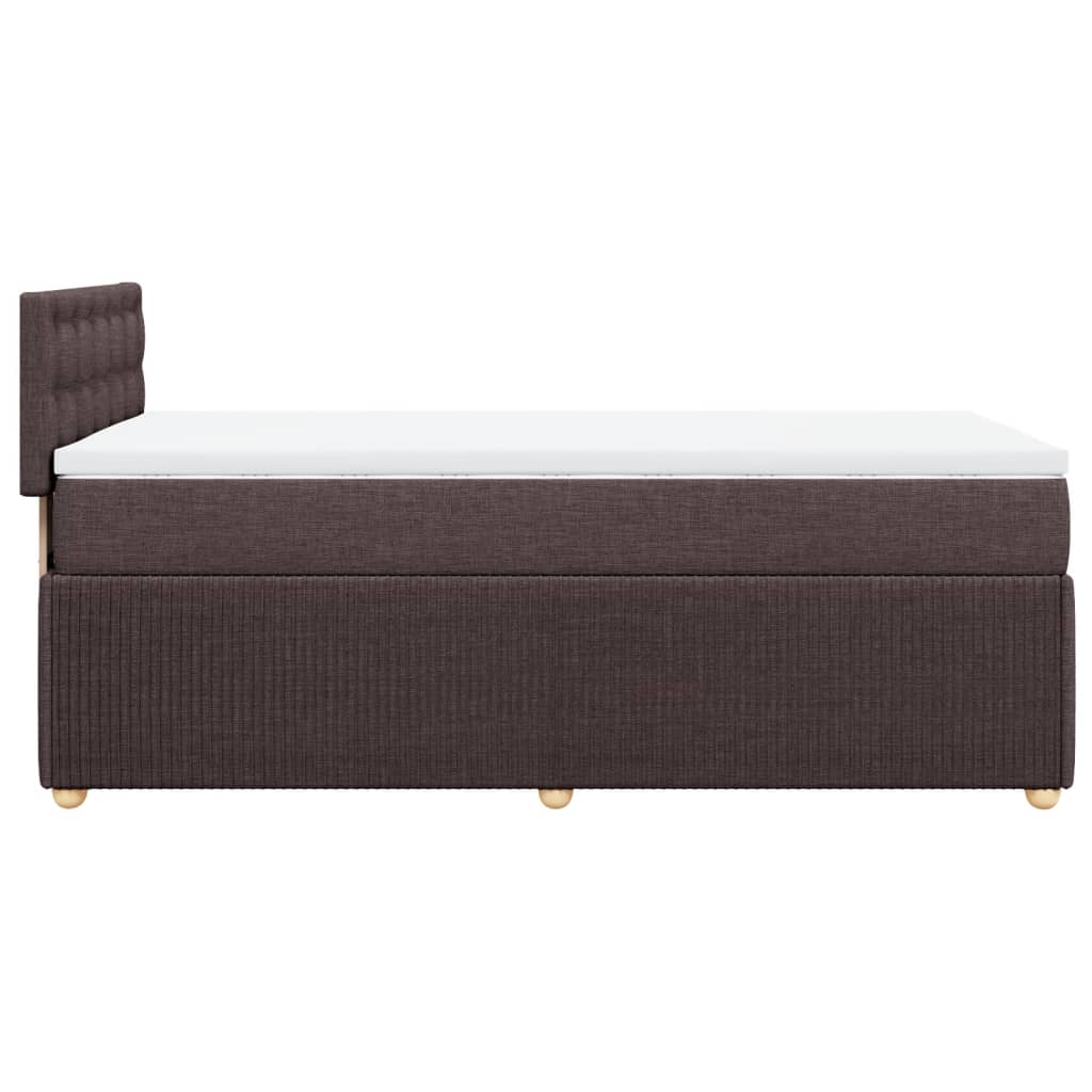 Boxspringbett mit Matratze Dunkelbraun 100x200 cm Stoff