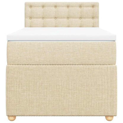 Boxspringbett mit Matratze Creme 100x200 cm Stoff